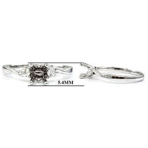 Bagues de fiançailles pour femmes en or blanc massif 14k brillant avec diamant véritable rond semi-monté solitaire vente de gros livraison rapide - Product Image 2
