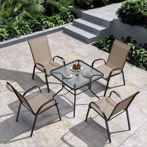 Juego de sillas de eslinga seccionales para exteriores redondas pequeñas económicas con mesa de comedor - Product Image 4