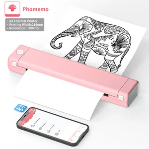 Phomemo A4 M08F Imprimante portable sans fil pour voyage Imprimante thermique Bluetooth Petite imprimante compacte sans encre pour la maison et le bureau
