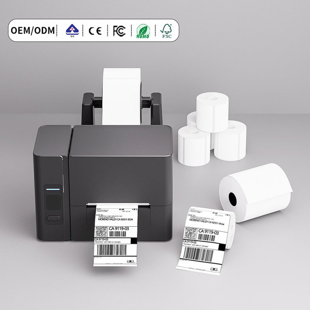 OEM/ODM Industrial 203 Dpi Label Printing Machine Thermal Transfer Roll Sticker Printer with 110mm Max Paper Size in Stock