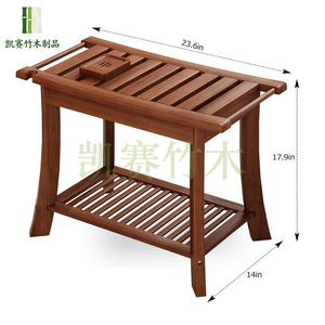 Taburete de Baño Kaiser de Madera Maciza 56x45x35cm con Estante de Almacenamiento, Silla Lateral para Bañera de Teca, Uso Doméstico - Product Image 2