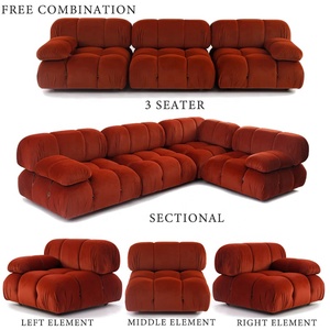 أريكة قماشية حديثة مخصصة بثلاثة مقاعد، مجموعة أرائك قطاعية معيارية قابلة للتركيب بحرية، أريكة بوكليه بيضاء لغرفة المعيشة وورشة العمل - Product Image 5