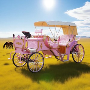 Vintage tourist horse drawn European style electric carriage Wedding service horse drawn - Product Image 2