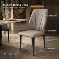 Moderner Ergonomischer Esszimmerstuhl mit Weichem Kissen & Metallbeinen - Luxuriöser Gepolsterter Sitz für Zuhause, Restaurant, Hotel