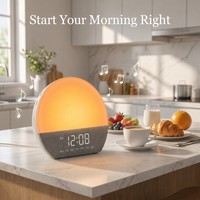Réveil numérique intelligent analogique de bureau avec lumière de réveil et machine à bruit blanc pour le sommeil des bébés, personnalisation OEM ODM