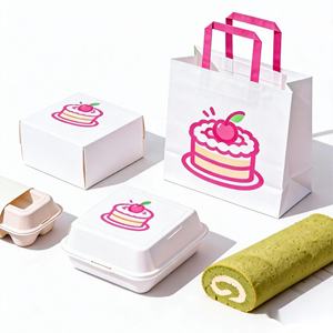 Juego de Envases de Papel Kraft para Alimentos, Caja para Pizza, Caja para Crepas, Vasos para Papas Fritas, Bolsas para Llevar, Impresión Offset Desechable - Product Image 5