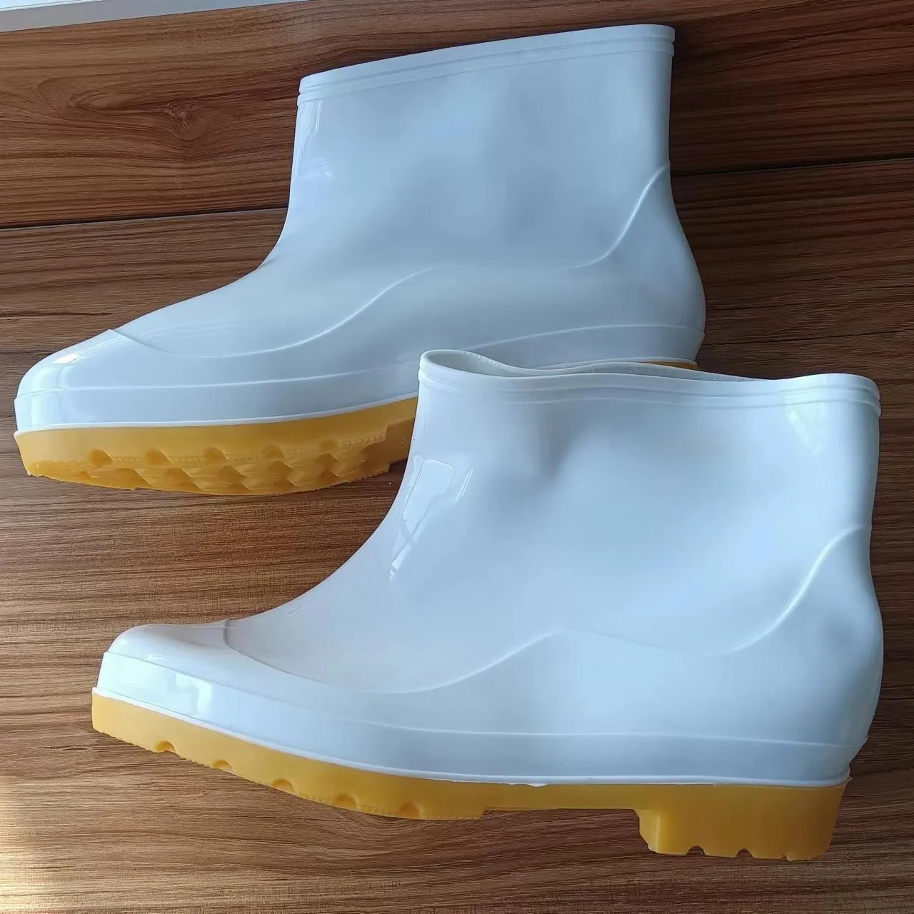 Erwachsene beste PVC Gummi Gummistiefel knöchel hohe weiße Regens tiefel für Lebensmittel fabrik