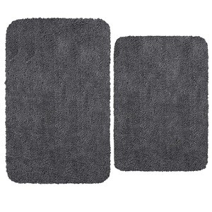 Tapis de bain de luxe en microfibre et mousse à mémoire de forme CF BM110-2GR – Vente en gros, prix abordable, style tapis de sol de salle de bain, tapis de bain très demandés - Product Image 1