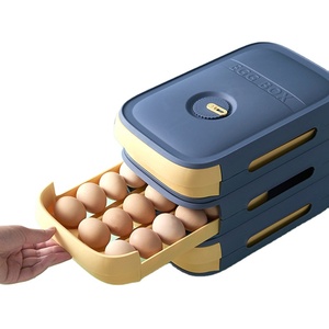 Egg Box Drawer Refrigerator Storage Box Egg Holder Boxes Plastic Kitchen Storage Egg Tray with Lids