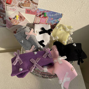 Toptan kore Chic buzağı çorap çocuklar için kız tatlı moda yay kalp tarzı çorap bahar yumuşak pamuk okul kız kazık çorap - Product Image 3