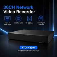 Enregistreur vidéo réseau (NVR) 36 canaux 4K 4 SATA en aluminium avec H.265 pour système de sécurité, reconnaissance faciale IA et détection humaine