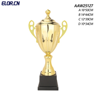 Trophée de boxe ELOR de haute qualité avec logo personnalisé, grand trophée doré, design primé, métal plaqué, sérigraphie, pour les sports