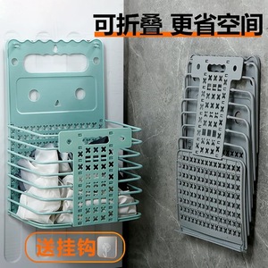 <b>Foldable</b> laundry <b>basket</b> for home use, bathroom laundry bin, wall-mounted. - Product Image 5