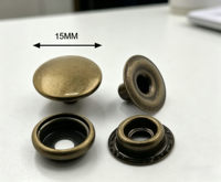 Aksesoris Tas Kancing Tekan Logam Datar 15mm Bebas Nikel Ramah Lingkungan untuk Tas Kulit dan Pakaian