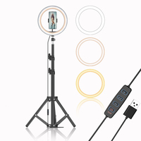 Lumière Annulaire LED de Haute Qualité pour Selfie, 18 Pouces, avec Trépied