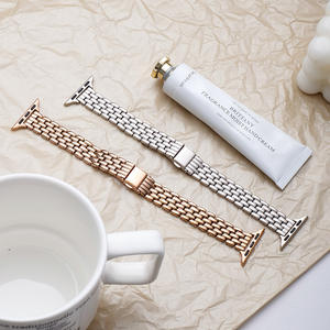 Correa de Reloj de Lujo de Acero Inoxidable con Cinco Eslabones, Cierre Plegable, Correa de Repuesto de Metal Compatible con <span class=keywords><strong>Apple</strong></span> <span class=keywords><strong>Watch</strong></span> Series 11 Ultra - Product Image 4