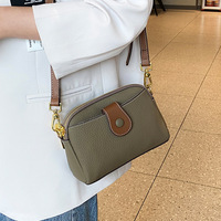 Sac bandoulière mini en cuir pleine fleur pour femme, pochette à monnaie et téléphone, fermeture éclair, sangle unique, nouveau style 2026, tendance et polyvalent, authentique