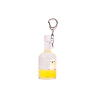 OEM ODM Nouveau design Vente en gros Personnalisé Mini porte-clés liquide créatif en acrylique motif dessin animé avec flotteur 3D, paillettes et alliage