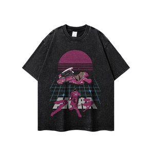 American-style High-street Cartoon Anime Long-sleeve Cotton Breathable Men's Vintage Retro Street Dance Loose Base Tee Shirt - Product Image 4