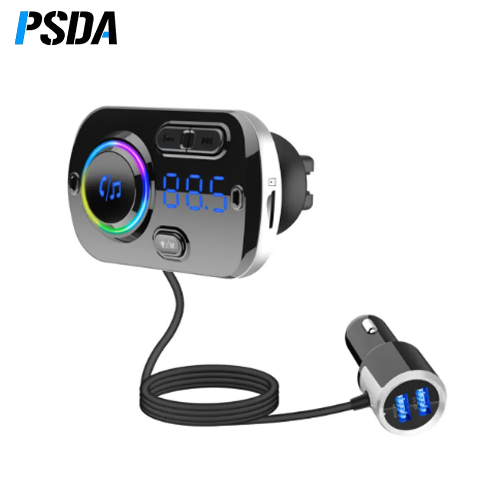 PSDA müzik araba MP3 çalar 3.5mm AUX ses alıcı desteği TF flaş oyna kablosuz 5.0 kablosuz FM modülatör