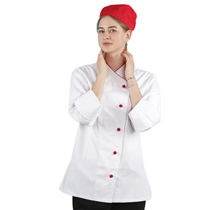 เสื้อโค้ทเชฟแขนยาวมีกระดุมแถวเดียวทำจากผ้าฝ้ายโพลีเอสเตอร์ใส่ได้ทั้งชายและหญิง - Product Image 4