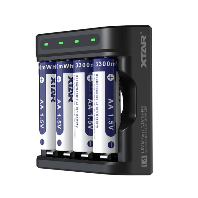 Support Customization OEM XTAR L4 Universal 1.2V Ni-MH 1.5V Lithium AAA AA 4Pcs/Pack Rechargeable Battery Charger