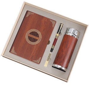 IStapromo Gifts Wood Bamboo A5 <b>Note</b> <b>Book</b> Diary Journal Customized Logo Gifts Set Planner with Pen - Product Image 1