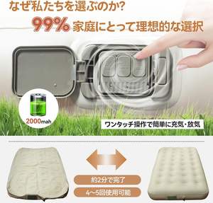 Pour <span class=keywords><strong>Amazon</strong></span> Air Bed Pompe électrique rechargeable USB simple 9.8 pouces d'épaisseur 90 secondes Gonflage automatique Camping - Product Image 4