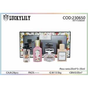 Set regalo di profumo floreale di lusso per le donne 4X25ml e 35ml Eau De Parfum spray profumo legnoso profumo - Product Image 1