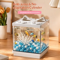 Nouveau style 2026 : Éclairage pour aquarium de poisson Betta, design créatif transparent et pratique pour bureau et dortoir, idéal pour poissons d'aquarium thaïlandais.