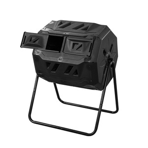 Garden Composting Tumbler Garden Composter With Sliding Door And Solid Steel Frame Dual Chamber Tumbling Composter