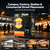 Distributeur automatique de pizzas entièrement automatique, capacité de 72 pièces, 24h/24 et 7j/7, sans personnel, écran tactile, gestion basée sur le cloud, plusieurs modes de paiement