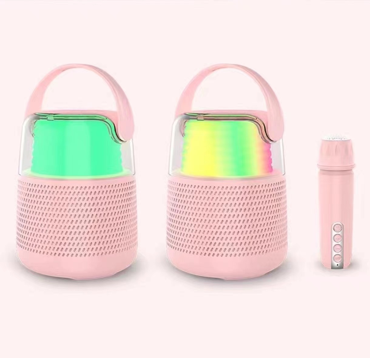 Портативный Красочный Hifi мини-караоке-динамик с микрофоном и синими зубьями для домашней вечеринки