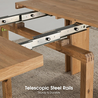 Table à manger extensible et pliable pour 1 à 12 personnes, table rectangulaire multifonctionnelle en bois extensible pour cuisine, salon, salle de réunion