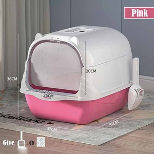 Top Exit Jumbo Hooded Cat Katzen toilette Extra große grau gefaltete Katzen toilette mit Katzen toilette und Deckel - Product Image 5