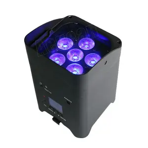 Uv 6x15 Вт Rgbwa uv 6 в 1 смешивая цветная аккумуляторная батарея беспроводная светодиодная подсветка для ночного клуба