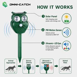 Dissuasore Ultrasuoni Solare per Animali a Forma di Gufo, Attivato dal Movimento, per il Controllo dei Parassiti del Giardino, Repellente per Roditori e Uccelli, con Picchetto da Esterno per Prato - Product Image 4