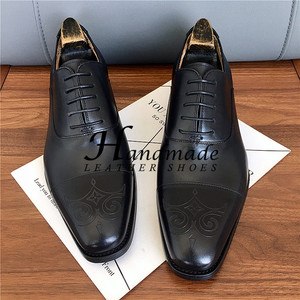 Zapatos formales de cuero para hombre, estilo moderno y elegante, de piel de vaca importada de alta gama, zapatos formales para novio de boda. - Product Image 6
