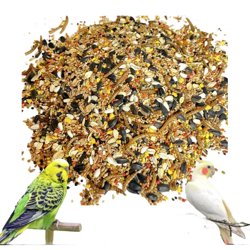 Toptan yüksek protein papağan karışık gıda özel küçük papağanlar kuş yemi mealworms ile