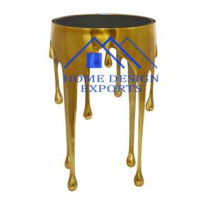 Mesa auxiliar de aluminio fundido para hoteles y restaurantes domésticos en acabado plateado y dorado adecuado para hoteles y restaurantes domésticos - Product Image 5