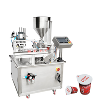 Machine de remplissage et de scellage rotative pour pots de yaourt, crème glacée, Calippo, jus - Entièrement automatique, haute vitesse, personnalisable