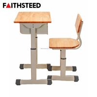 Ensemble de bureau et chaise d'école en MDF jaune avec boîte de rangement pour livres en métal pour poste de travail durable pour étudiants, idéal pour l'étude à domicile