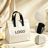 Op maat gemaakte hete pers logo recyclebare, waterdichte, thermische koeltas van non-woven materiaal, perfect voor koffie, dranken, gebak, cateringbezorging
