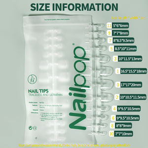 Nailpop Toe Nail Tips Artificiel Acrylique Clair <span class=keywords><strong>Manucure</strong></span> 12 Tailles Couverture Complète Transparent Ongles Outils De Beauté <span class=keywords><strong>Pied</strong></span> Nail 120pcs - Product Image 5