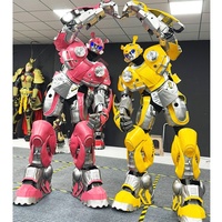 Kostum Robot Mecha LED Bercahaya Warna-warni untuk Sewa Komersial, Ringan, Bahan EVA, untuk Pertunjukan Pernikahan dan Acara Selamat Datang