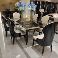Mobilier pour restaurant Hôtel Salle à manger Chaise en cuir rembourrée Chaise à dossier haut Salle à manger Chaise de salle à manger de luxe