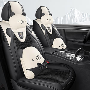 Juego completo de fundas universales de cuero de PVC para asiento de coche con cojín, accesorios interiores para coche, compatibles con modelos Sonata <span class=keywords><strong>Tucson</strong></span> I10 I30 - Product Image 1