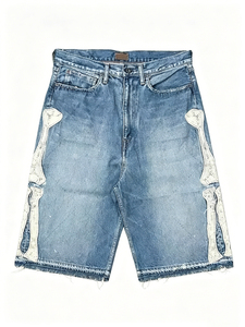 Shorts en jean vintage surdimensionnés personnalisés, mode estivale, délavés à l'acide, streetwear, broderie, shorts en jean pour hommes - Product Image 4