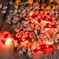 Décoration d'intérieur 20 LED 30 LED lumière plastique rouge amour coeur batterie romantique saint valentin fil de cuivre maison décorative guirlandes lumineuses
