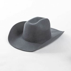 Vente en gros de sombreros western de luxe de haute qualité, couleur unie, 100% laine, chapeau de cowboy, logo personnalisé - Product Image 5